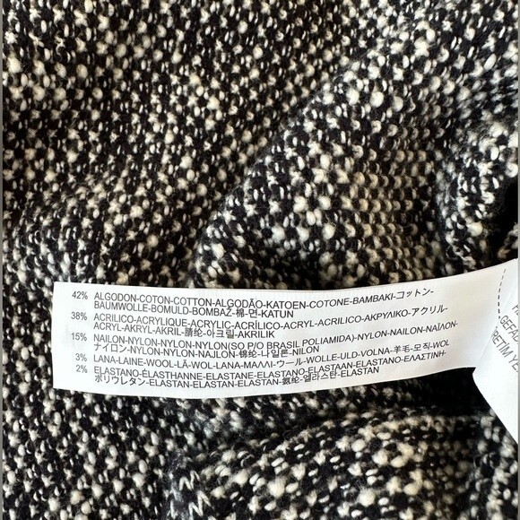 Zara Knit Open Front Cardigan Waterfall Black White Sweater Top Women’s Small - Picture 8 of 9